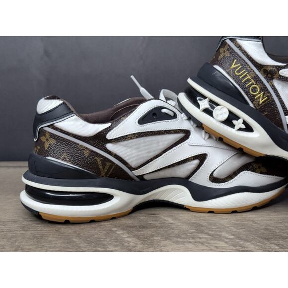 Louis Vuitton White and Brown Men's Sneakers - Picture 11 of 16